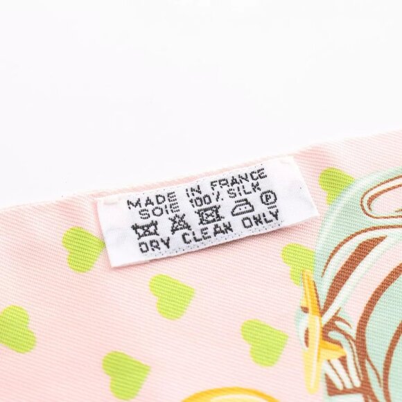 Auth HERMES Twilly BRIDES de GALA LOVE Scarf silk Pink Multicolor - Picture 2 of 5